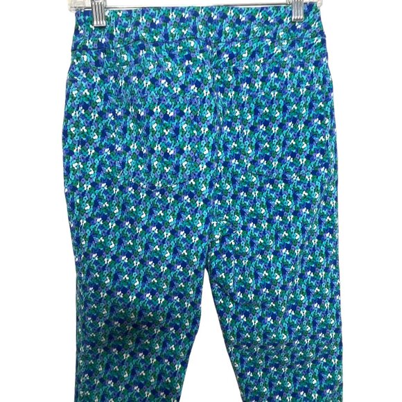 Soft Surroundings Blue Floral Cropped Pull On Pants Size PS Petite Small - Picture 7 of 12